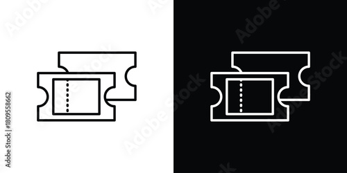 Event ticket icon eps. thin, line, outline and stroke style set
