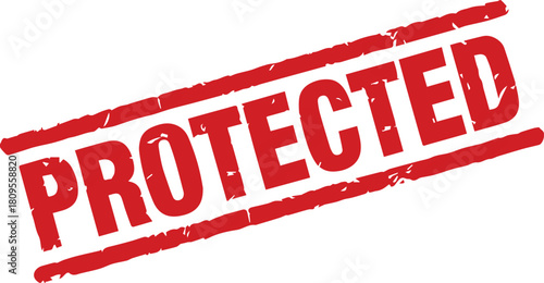 protected stamp text vector