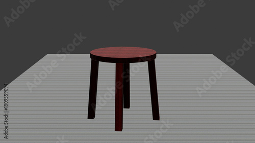 Fototapeta Naklejka Na Ścianę i Meble -  A 3d model of 4 legs stool