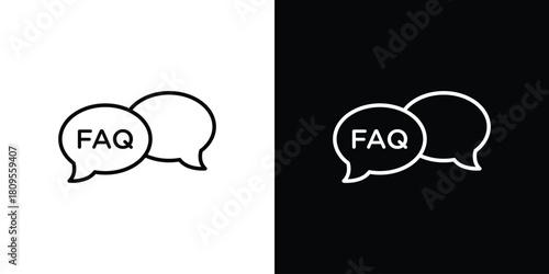 FAQ icon eps. thin, line, outline and stroke style set