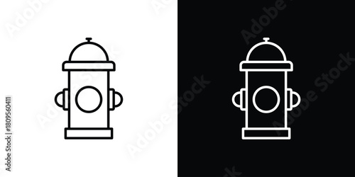 Fire hydrant icon eps. thin, line, outline and stroke style set