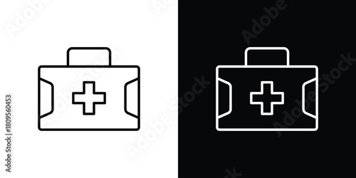 First aid kit icon eps. thin, line, outline and stroke style set
