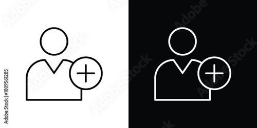 Follower icon eps. thin, line, outline and stroke style set
