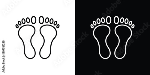 Footprint icon eps. thin, line, outline and stroke style set