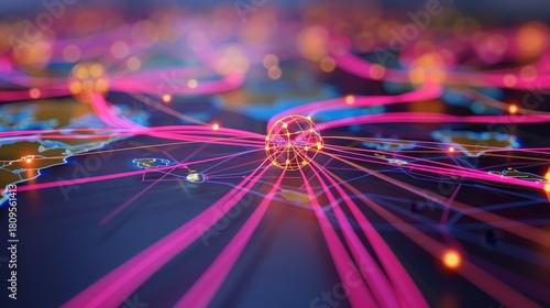 Eu network mapping of western europe connectivity for data transfer and cyber tech business exchange