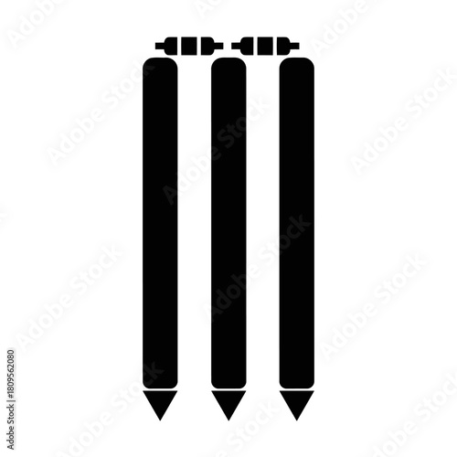 Cricket stumps with bails icon. isolated on white background, Vector, illustration