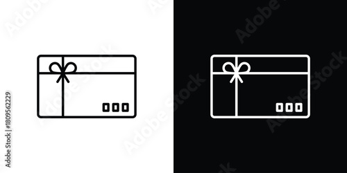 Gift voucher icon eps. thin, line, outline and stroke style set