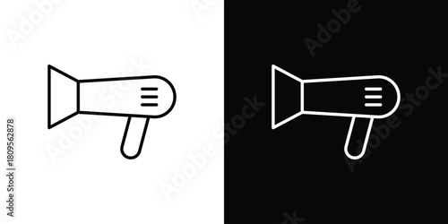 Hair dryer icon eps. thin, line, outline and stroke style set