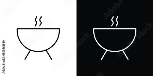 Grill icon eps. thin, line, outline and stroke style set