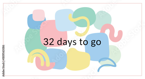 Countdown announcement with vibrant geometric shapes for event promotion and anticipation