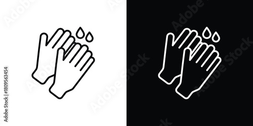 Handwashing icon eps. thin, line, outline and stroke style set