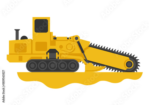 Trencher - vehicle for fiber optic cable or pipeline installation