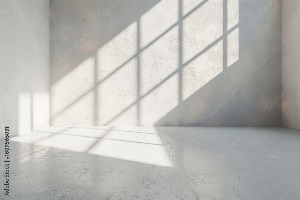 Obraz premium Empty room with soft shadows and natural light