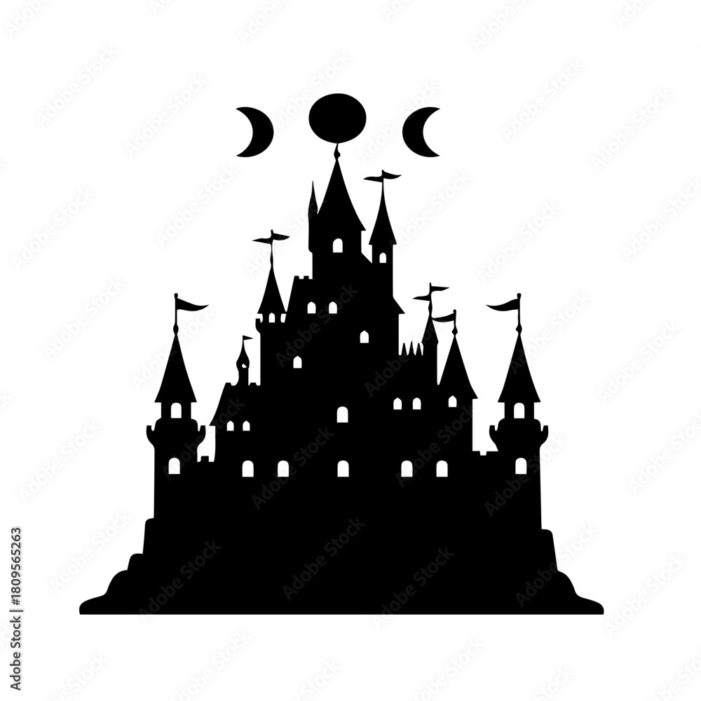 Obraz premium Triple Moon Castle Silhouette
