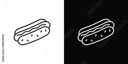 Hot dog icon eps. thin, line, outline and stroke style set