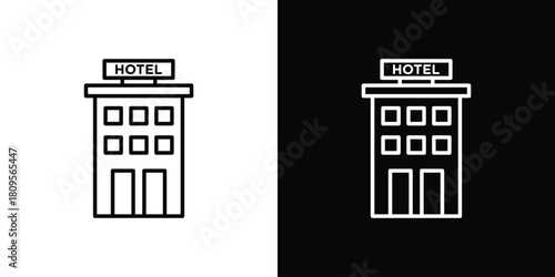 hotel icon eps. thin, line, outline and stroke style set