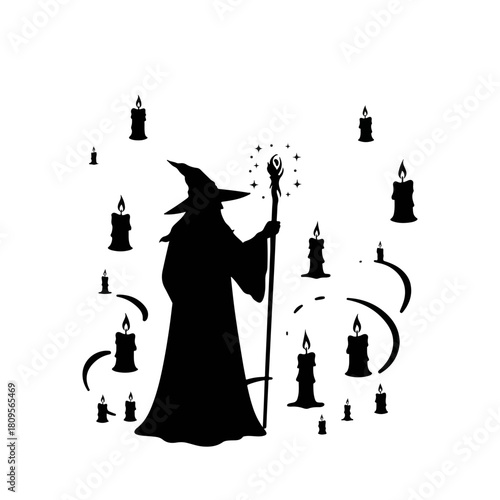 wizard with candles