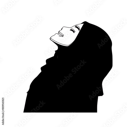 Serene Woman, Upward Gaze