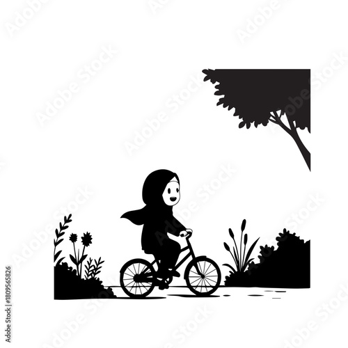 Girl Riding Bicycle