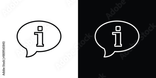 Info icon eps. thin, line, outline and stroke style set