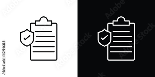 Insurance policy icon eps. thin, line, outline and stroke style set