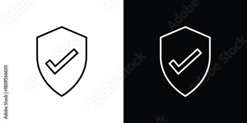 Insured icon eps. thin, line, outline and stroke style set