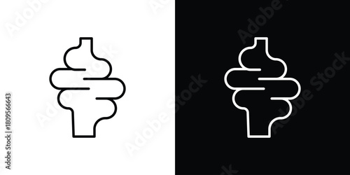 Intestines icon eps. thin, line, outline and stroke style set