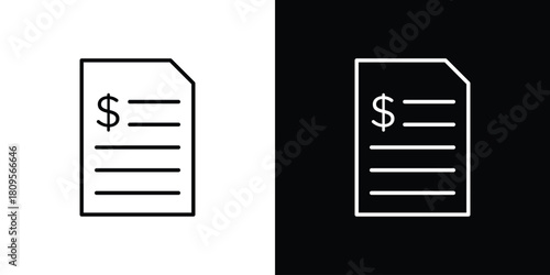 Invoice icon eps. thin, line, outline and stroke style set