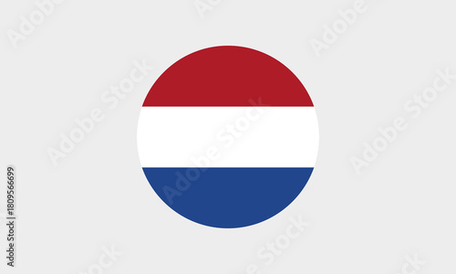 Flagge Niederlande – Professionelles rundes Icon mit korrekter Farbdarstellung