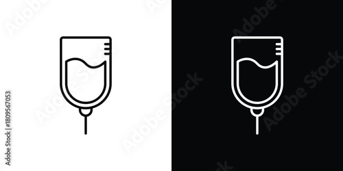 IV drip icon eps. thin, line, outline and stroke style set