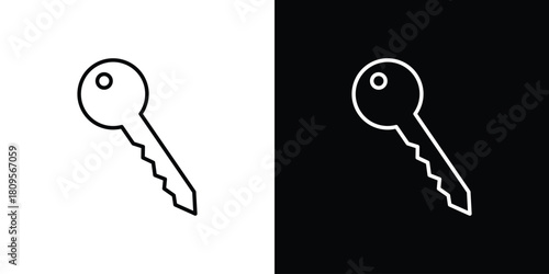 key icon eps. thin, line, outline and stroke style set