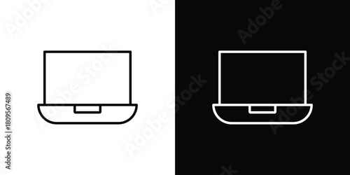 Laptop icon eps. thin, line, outline and stroke style set
