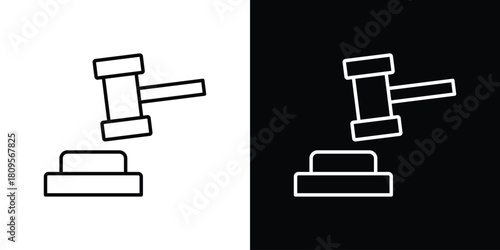 Law icon eps. thin, line, outline and stroke style set