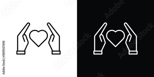 Life insurance icon eps. thin, line, outline and stroke style set