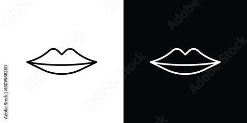 Lips icon eps. thin, line, outline and stroke style set