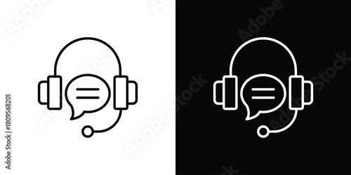 Live chat icon eps. thin, line, outline and stroke style set