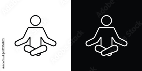 Meditation icon eps. thin, line, outline and stroke style set