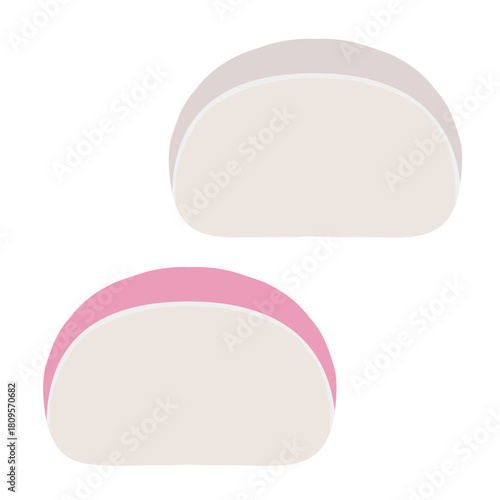 正面から見たカマボコのイラスト