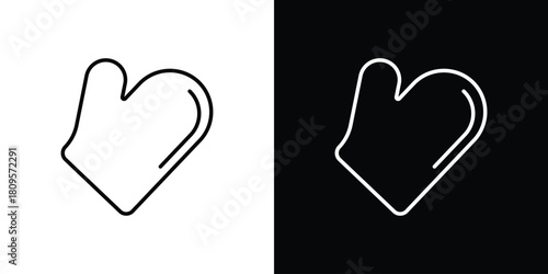 Oven mitt icon eps. thin, line, outline and stroke style set
