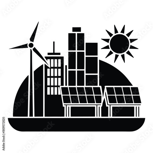 illustration of a house with solar panels