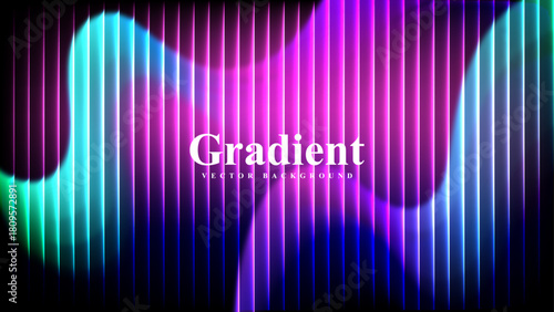 Neon glow abstract gradient texture background vector design with luminous vertical light effects.