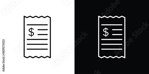 Payment receipt icon eps. thin, line, outline and stroke style set