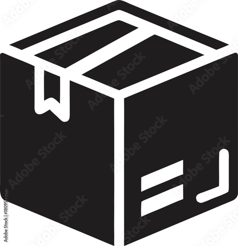 Delivery box silhouette  icon vector  on white background 