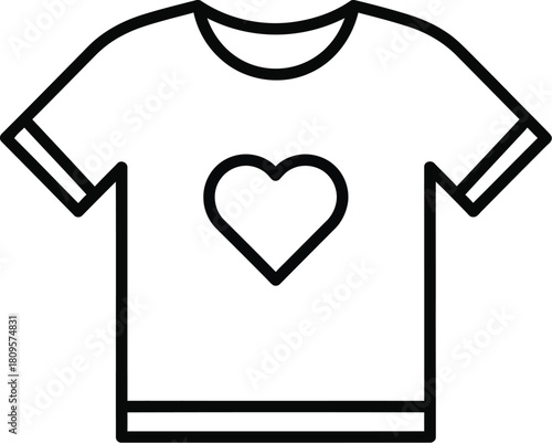T-Shirt with Heart Line Icon