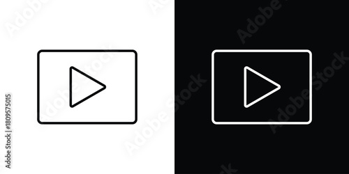 Play icon eps. thin, line, outline and stroke style set
