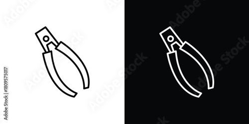 Pliers icon eps. thin, line, outline and stroke style set