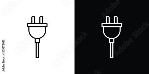 Plug adapter icon eps. thin, line, outline and stroke style set