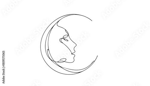 Single line drawing in modern minimalist style of lunar calendar for Chinese New Year
