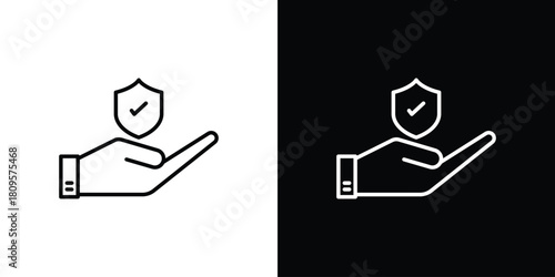 Policyholder icon eps. thin, line, outline and stroke style set