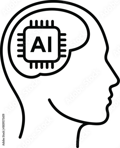 AI Brain Chip Technology Icon